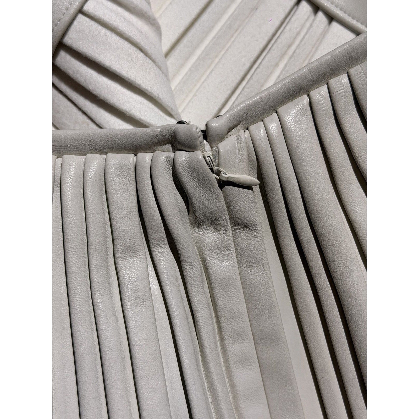 Pleated faux leather skirt