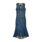 Wave maxi denim dress