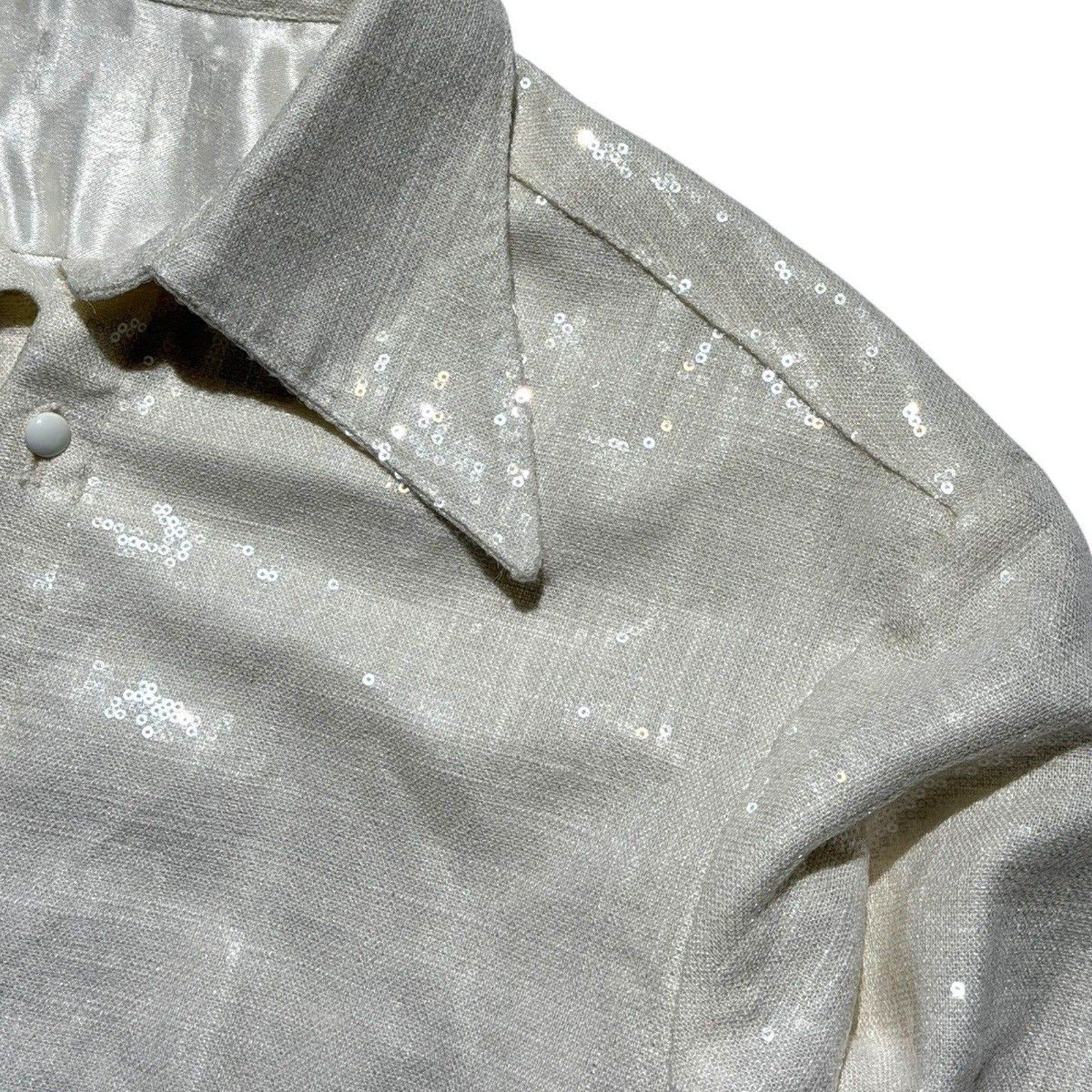 Sequin button down shirt