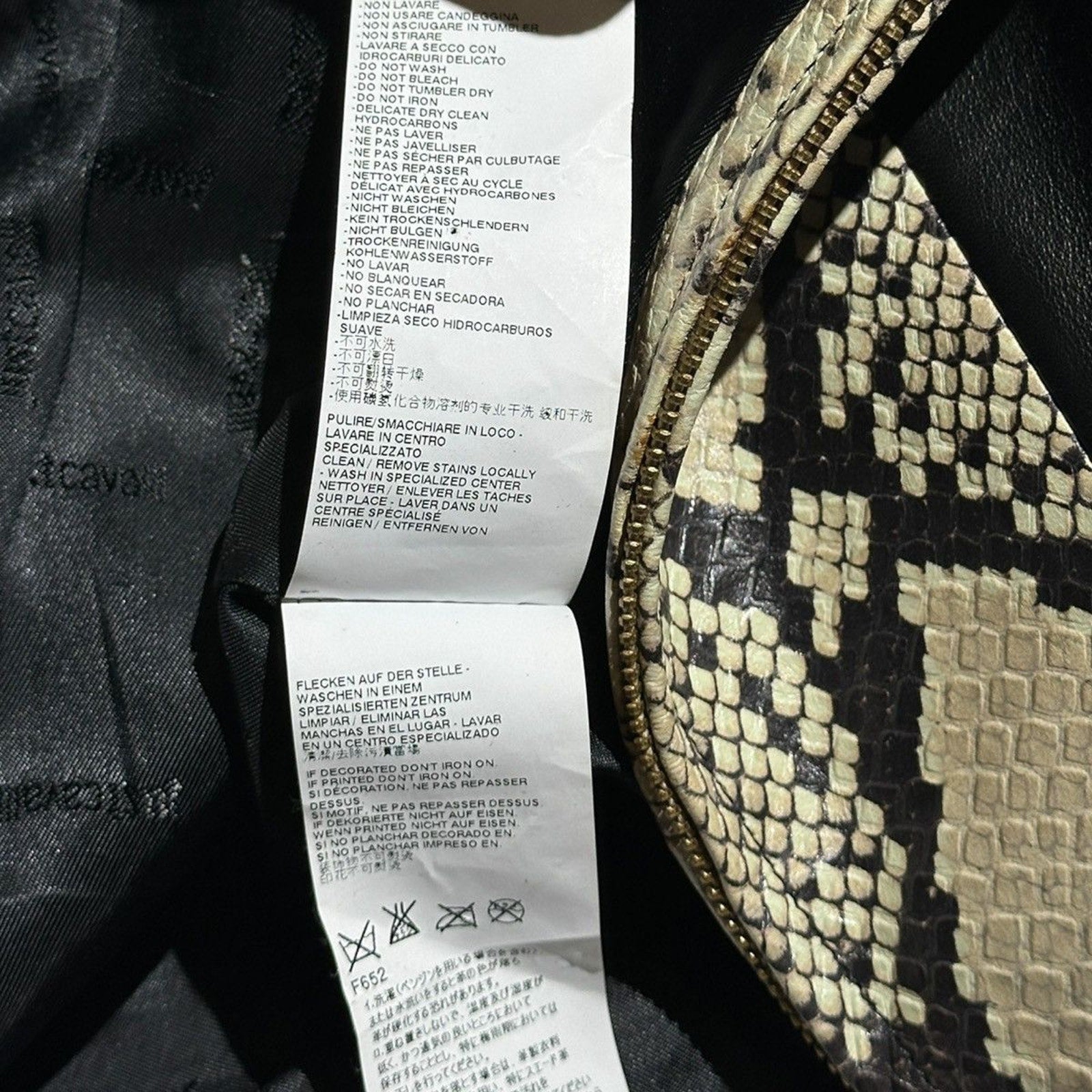 Leather python paneled dress