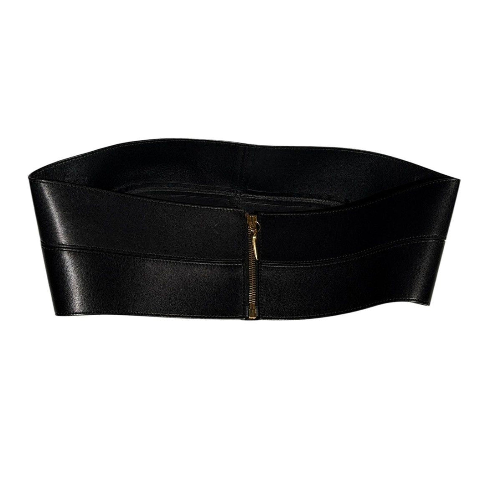 Strapless leather bandeau top