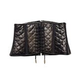Quilted Leather dagger zip corset
