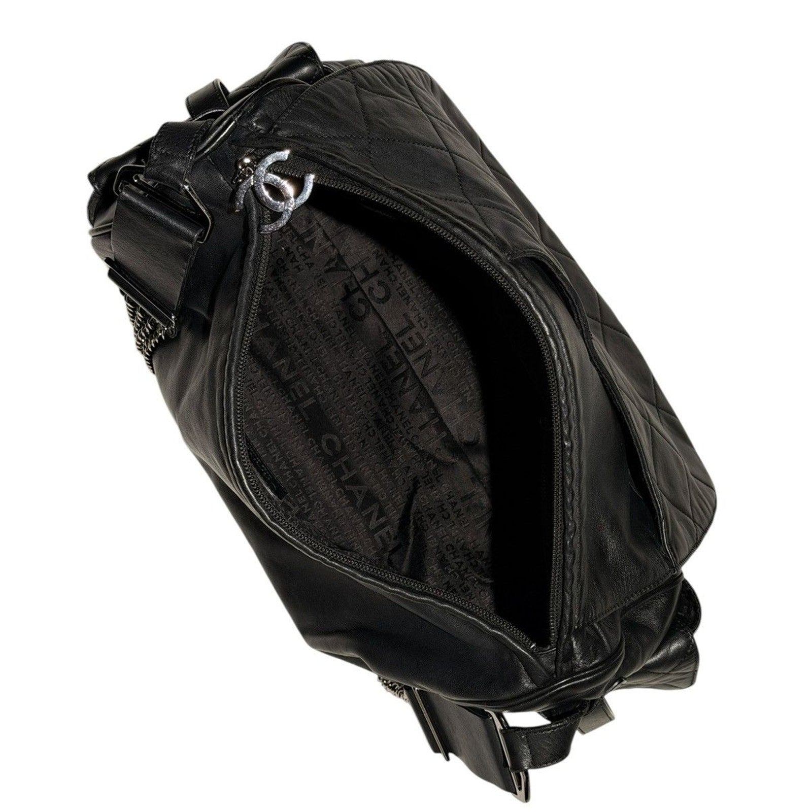 Quilted leather cargo barrel bag