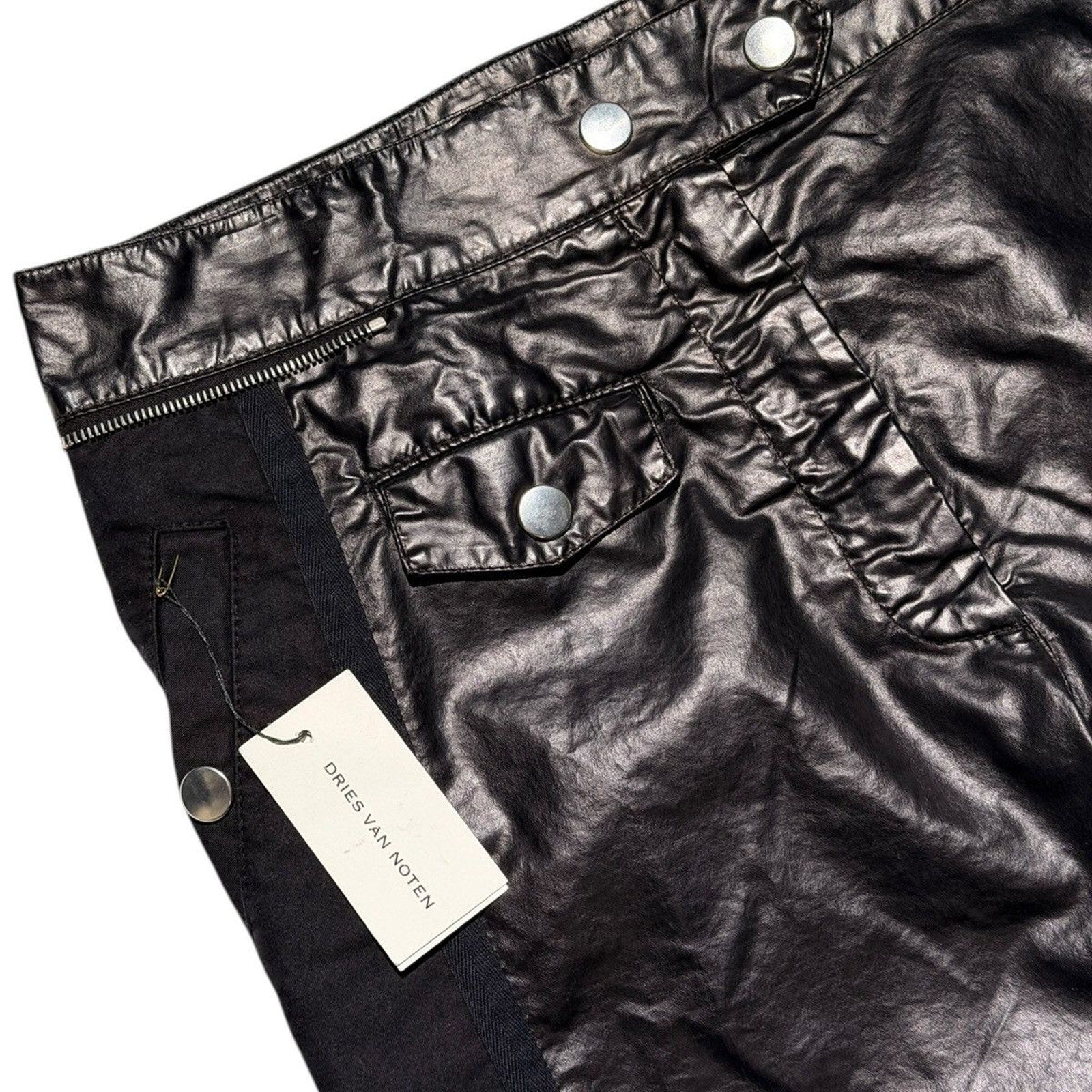 Waxed moto trouser