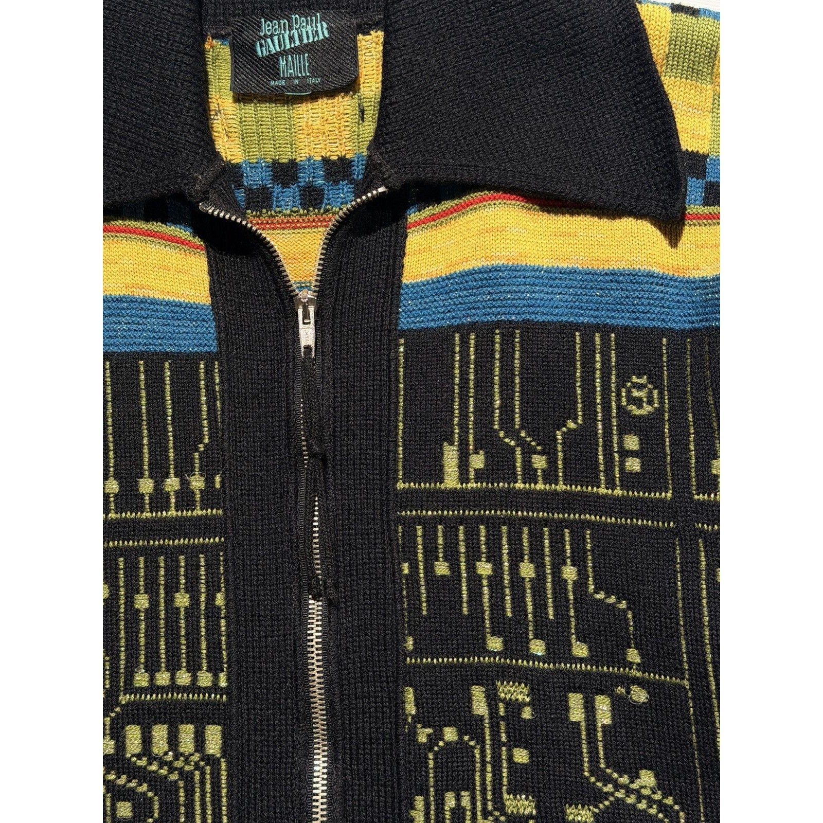FW1995 circuit board zip sweater