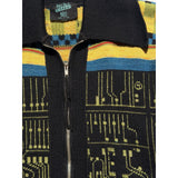 FW1995 circuit board zip sweater
