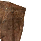 Sueded leather flared pant