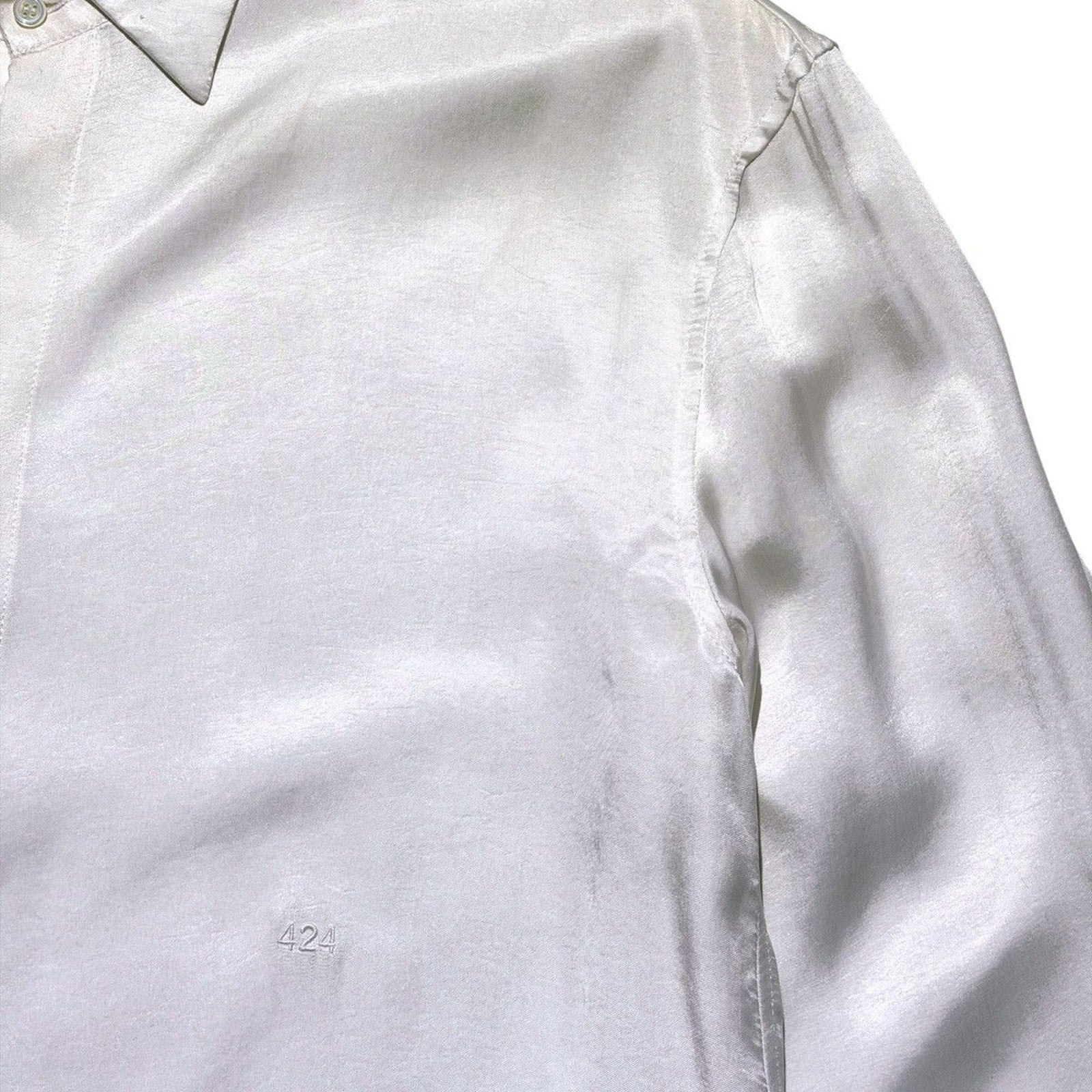 Cupro silk button down shirt