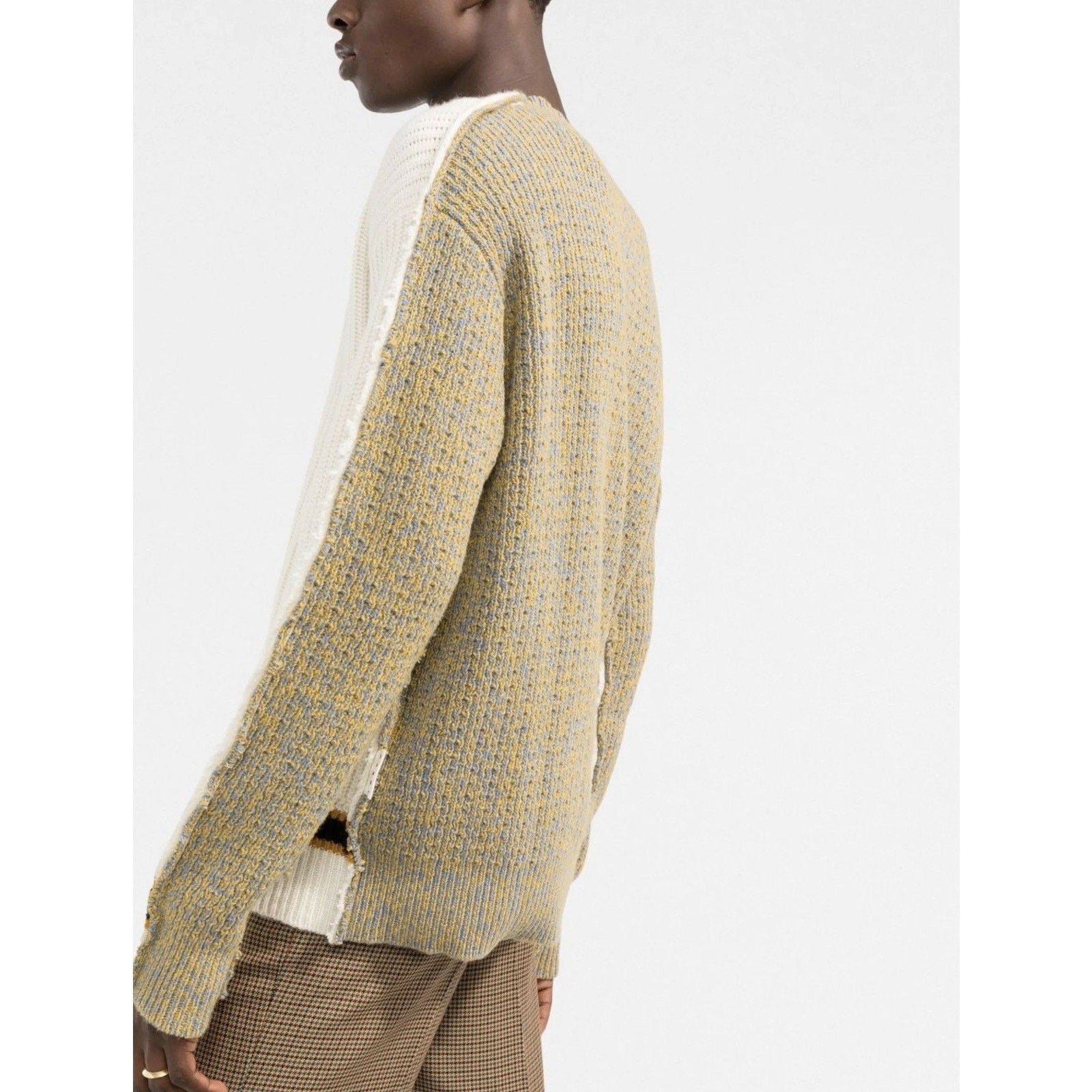 Two tone v neck sweater