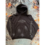 3B logo distressed hoodie