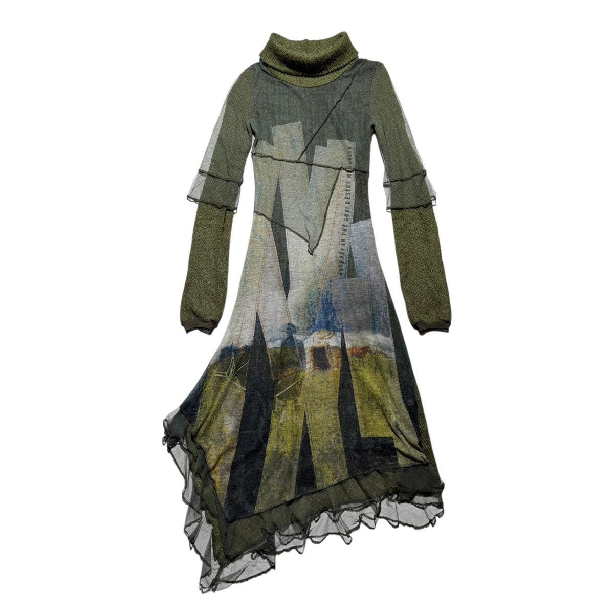 Mesh layered asymmetric dress