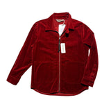 Velvet cotton zip up overshirt