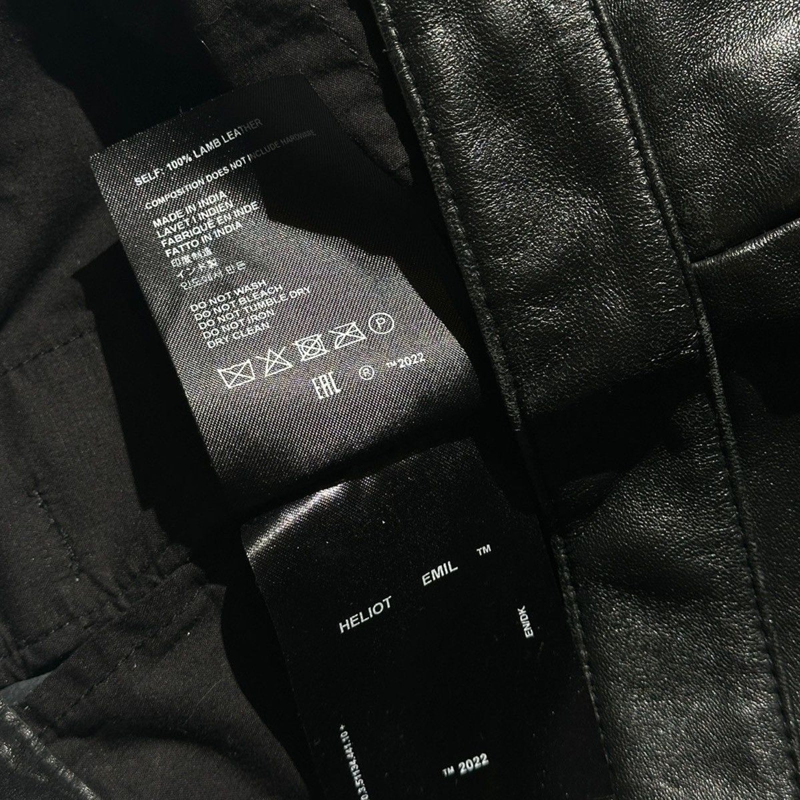 Leather logo zippered pant