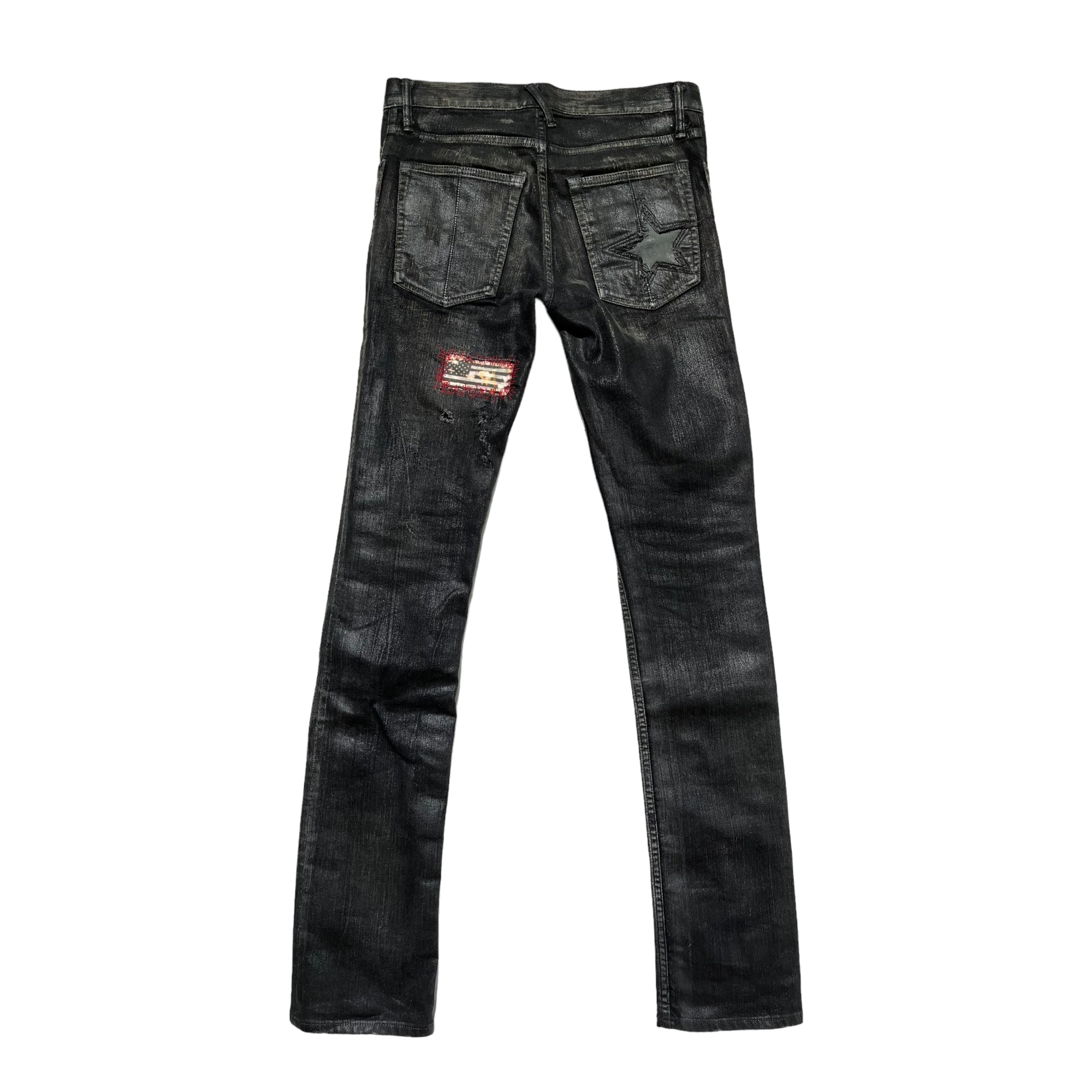 waxed patchwork denim