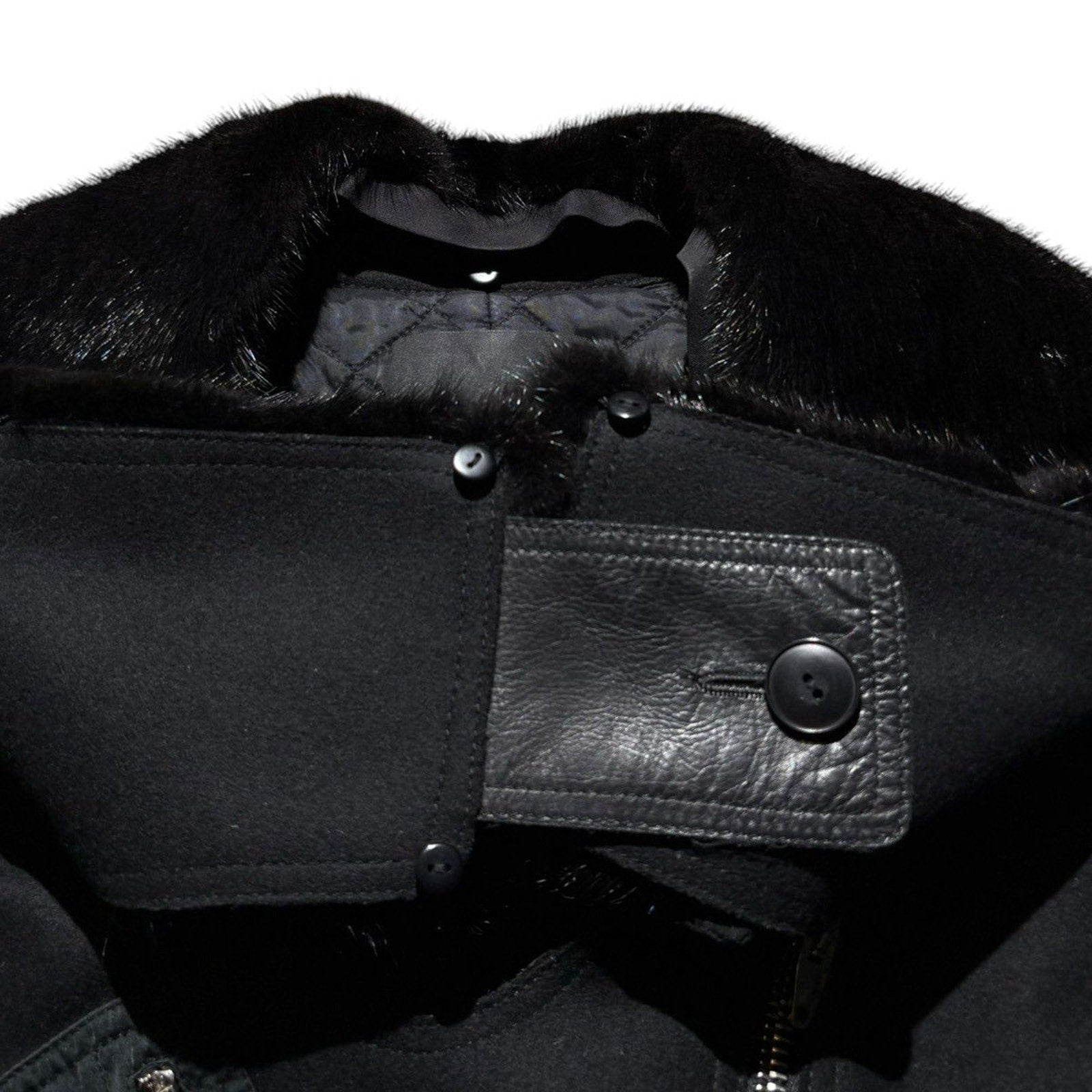 FW11 Runway Mink fur trim cropped biker jacket