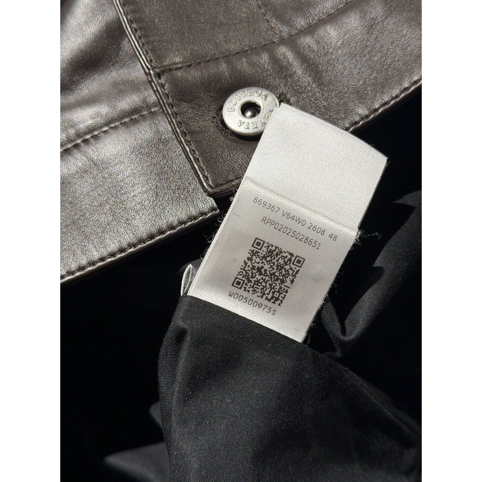 Intrecciato collar leather jacket