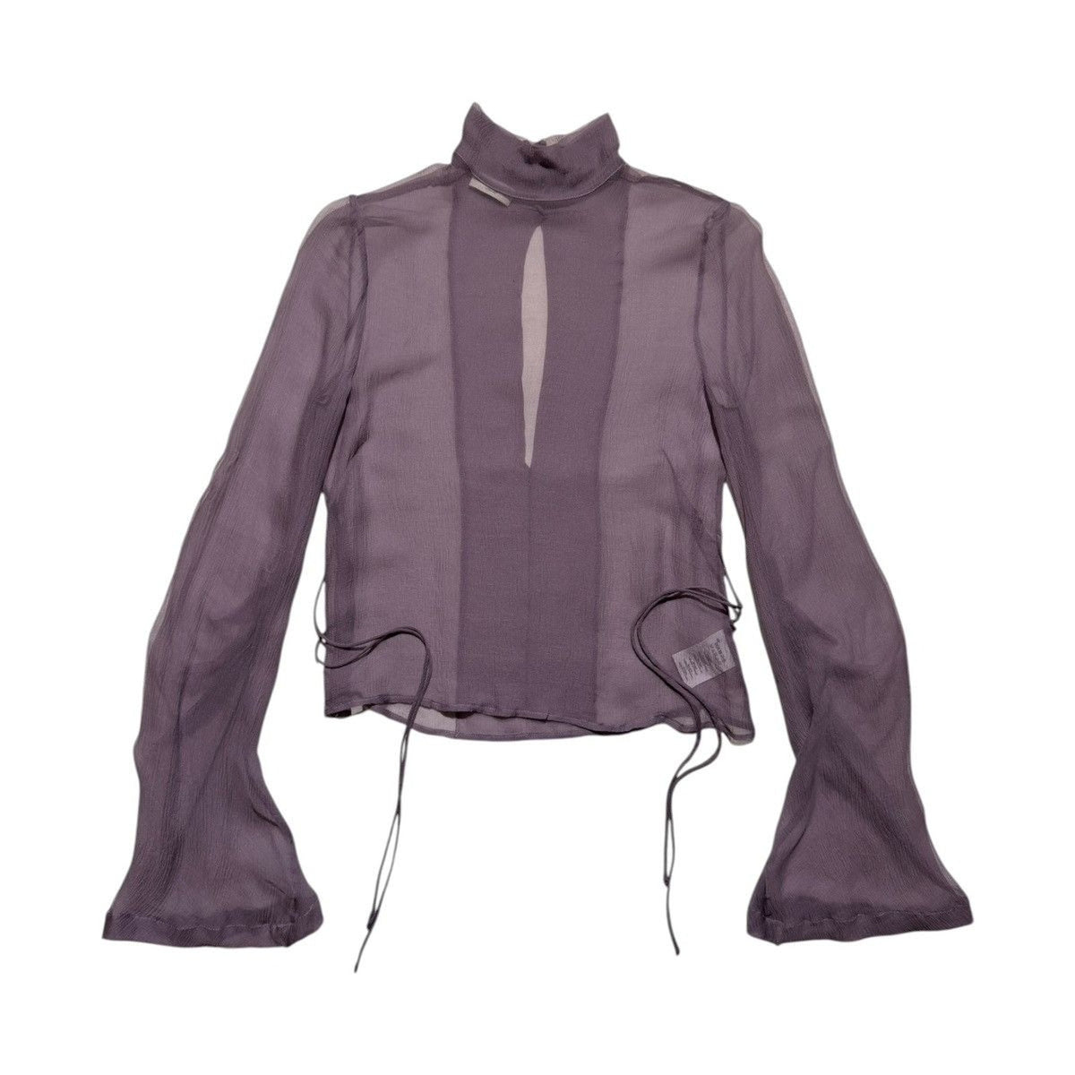 Silk flared sleeve conis blouse