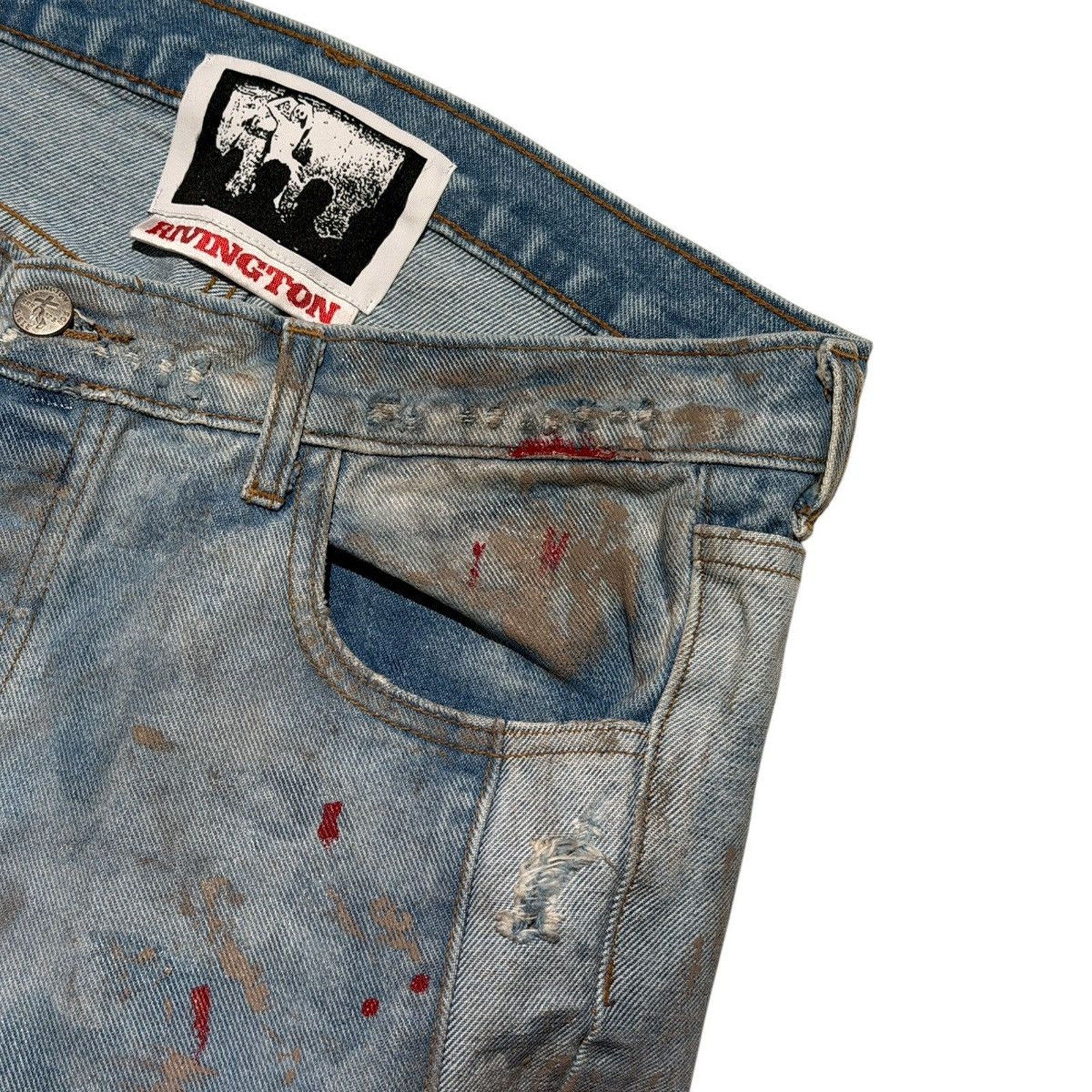 Painted repented flared jeans