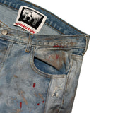 Painted repented flared jeans