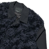 Fur paneled nylon jacket