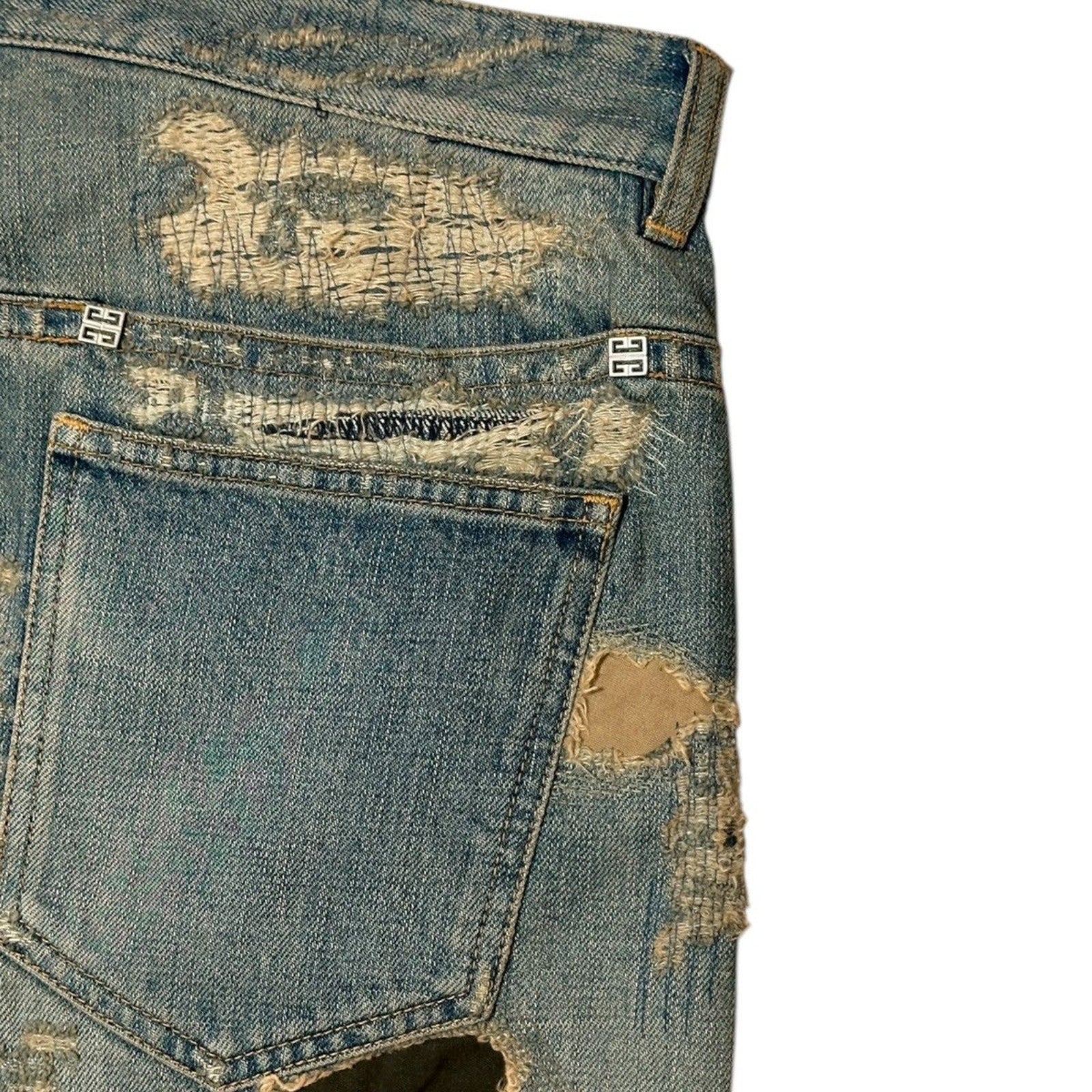 Boro distressed denim