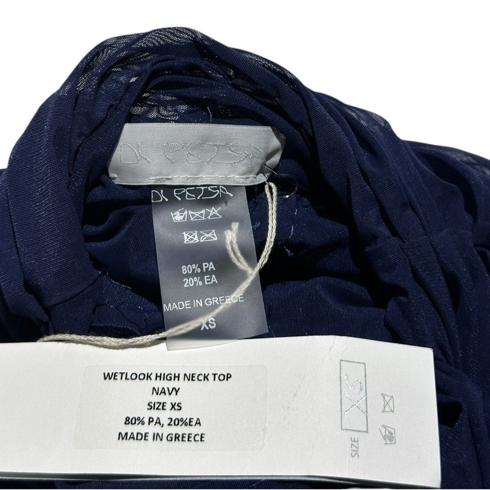 “Wet” look one shoulder crop top