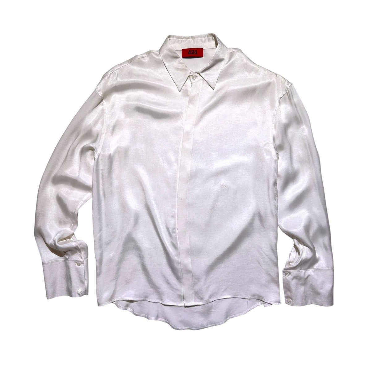 Cupro silk button down shirt