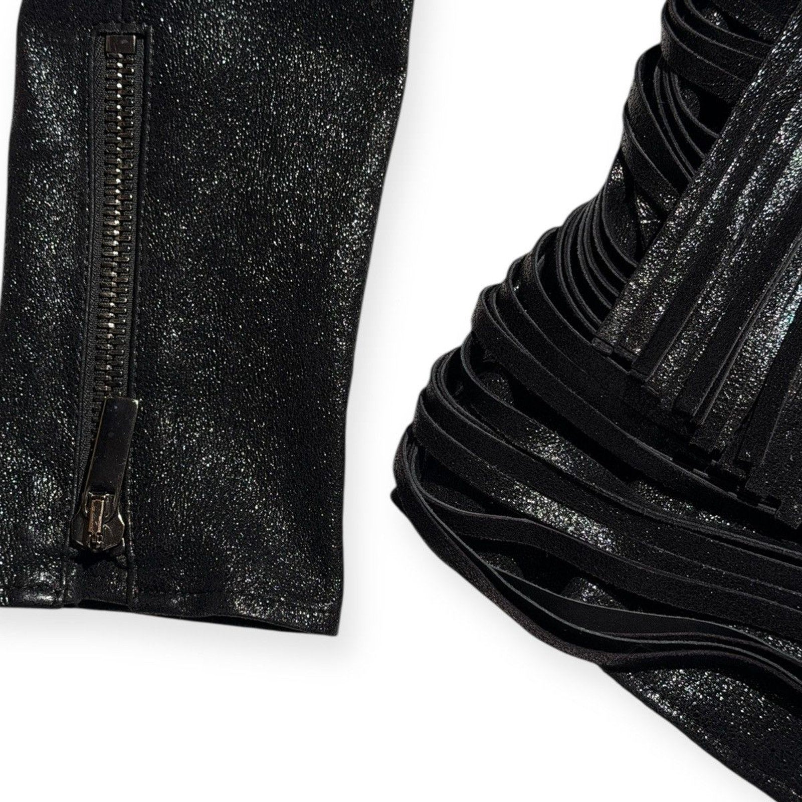 Fringe tassle leather jacket