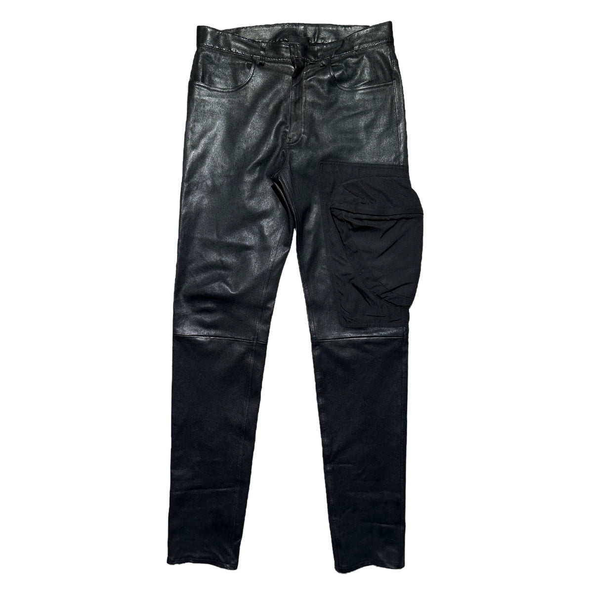 Lambskin leather cargo pant