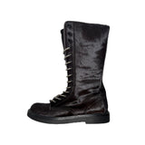 Ponyhair calf fur zip boot