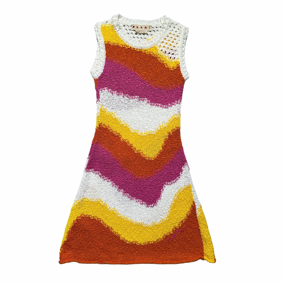 SS23 crochet knit wave dress