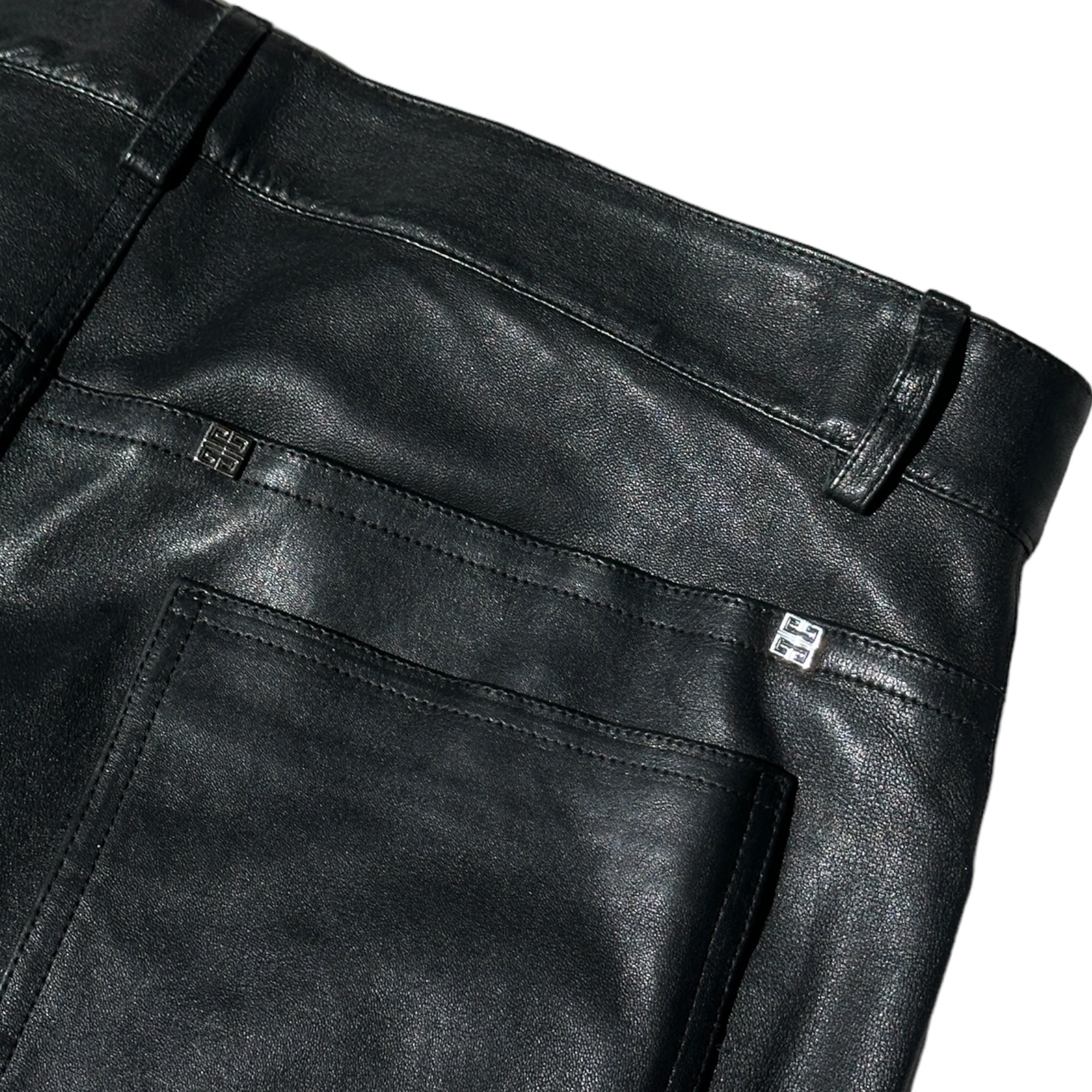 Lambskin leather cargo pant