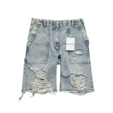 distressed denim cargo shorts