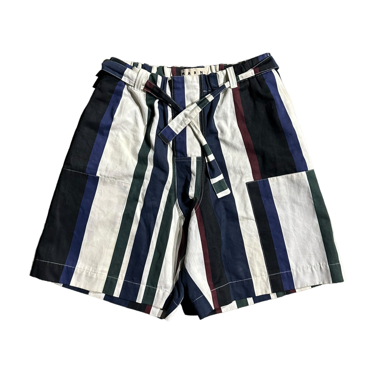 Striped adjustable shorts