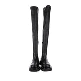 over the knee leather lug boot