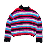 Striped fuzzy grunge sweater