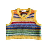 Mohair striped cropped vest