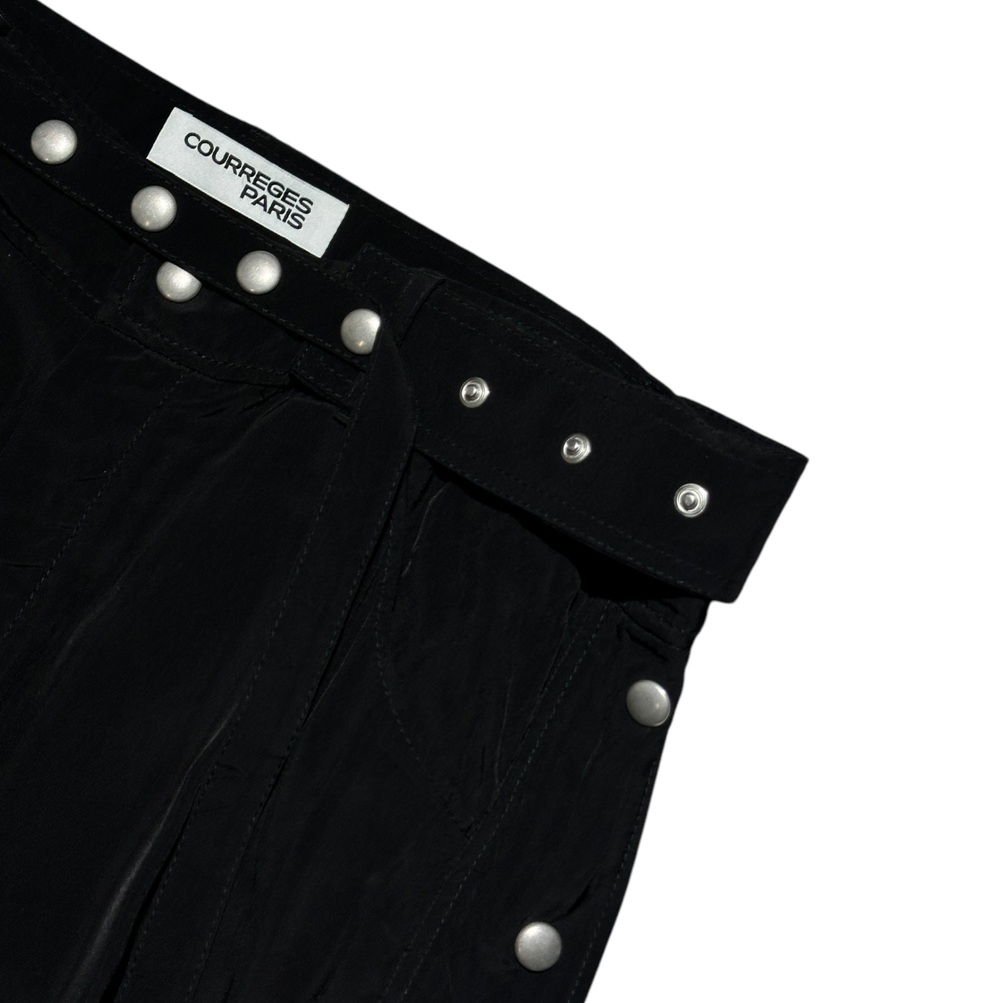 Adjustable waist belted snap button pant