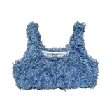 Plush fuzzy crop top