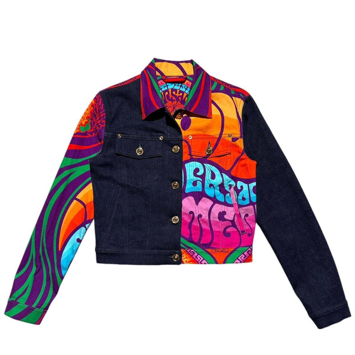 Retro psychedelic trucker jacket