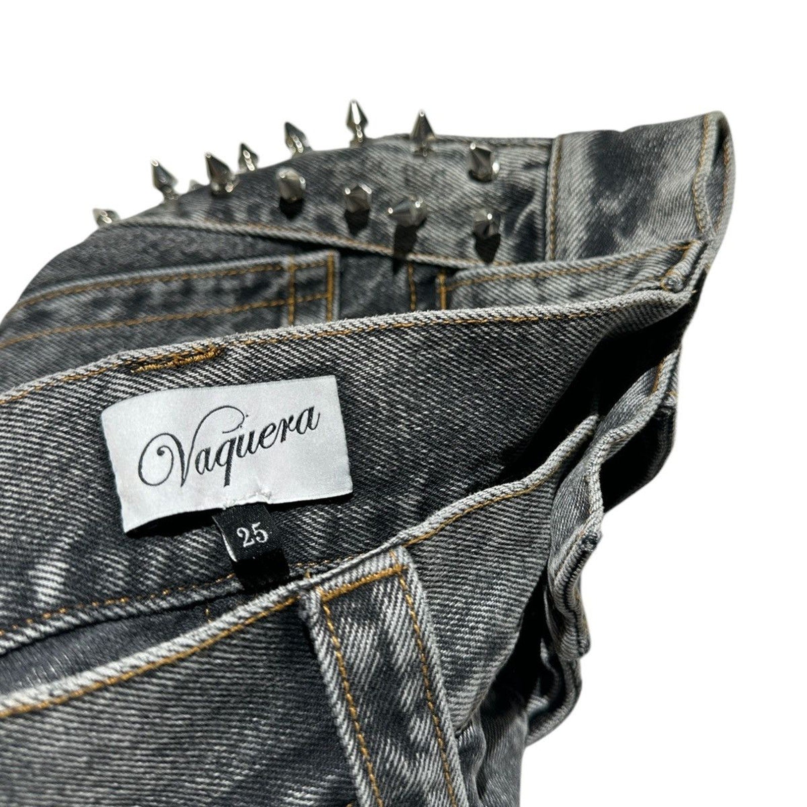 Studded spike denim