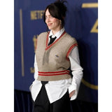 Unisex distressed knit sweater vest