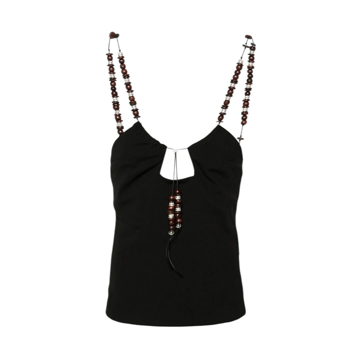 Solarte beaded crepe tank blouse