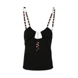 Solarte beaded crepe tank blouse