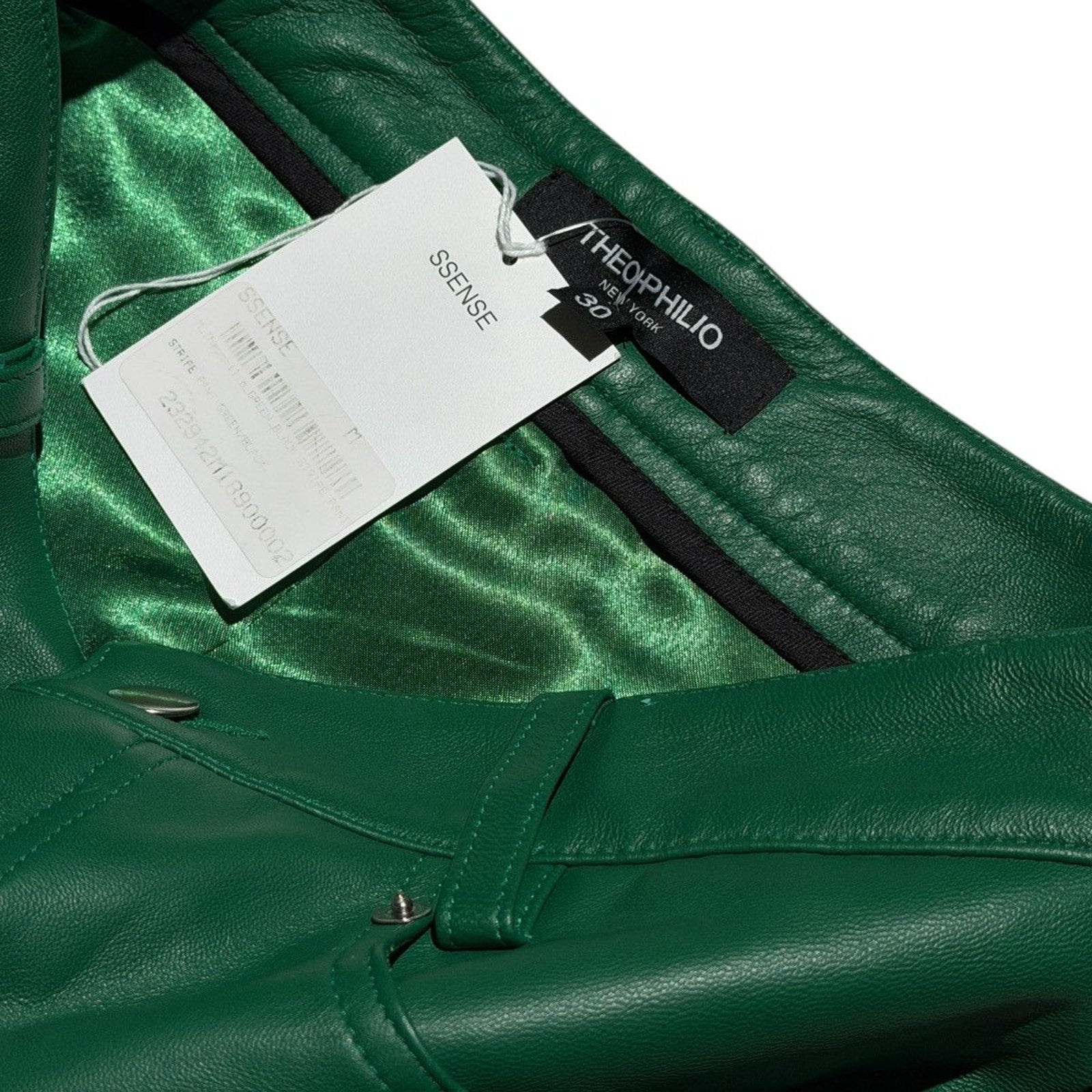 Genuine leather paneled pant