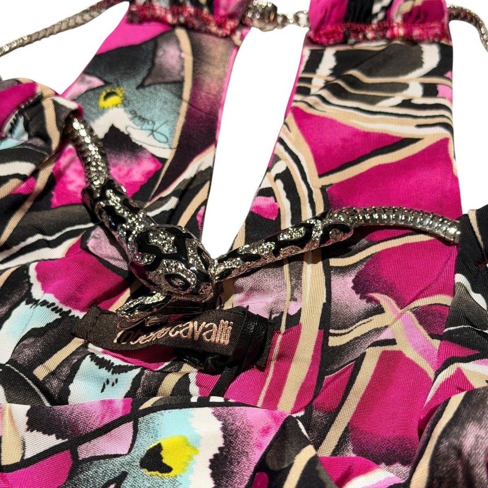 Snake necklace runched dress