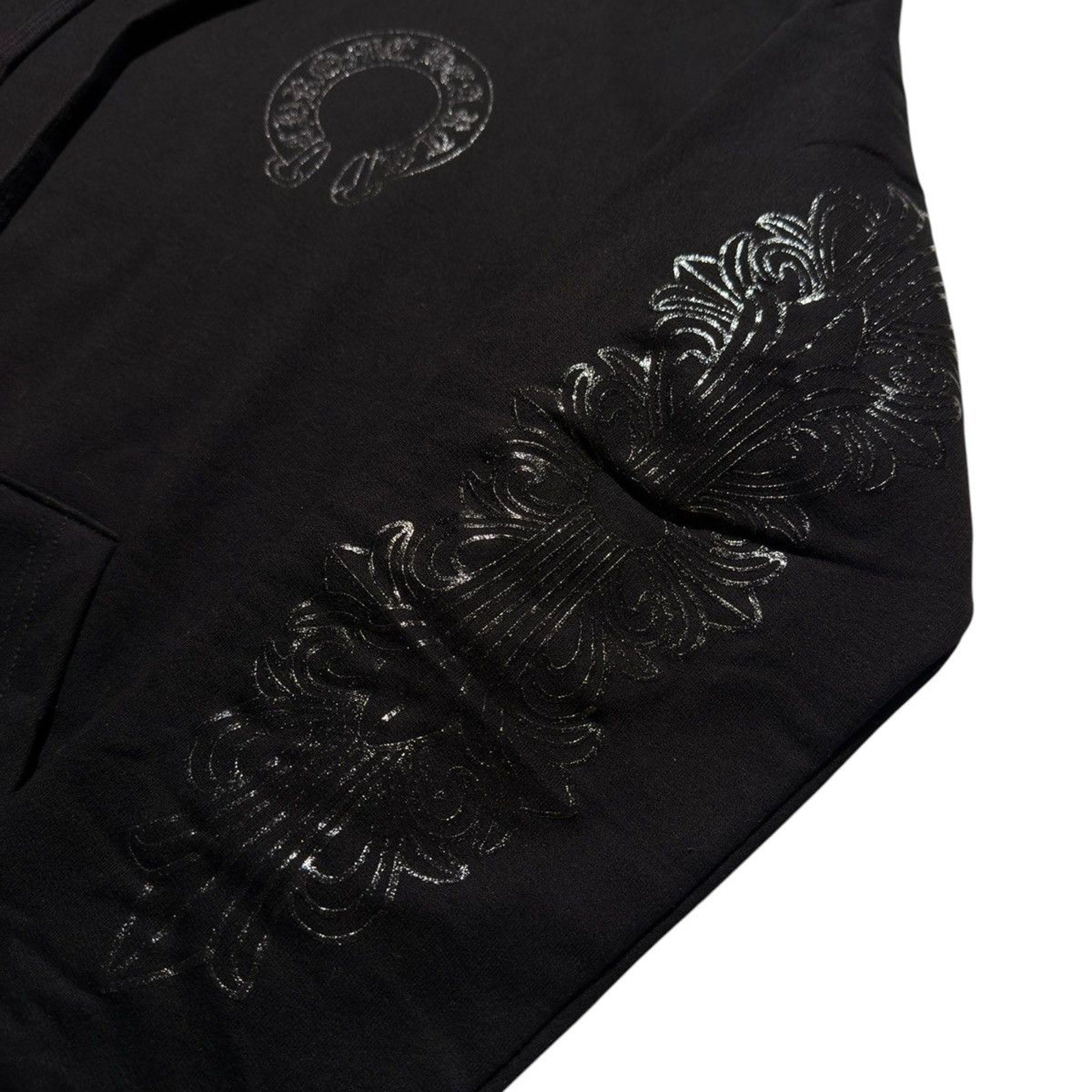 Triple black logo hoodie