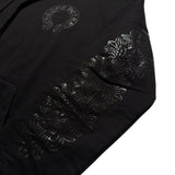 Triple black logo hoodie