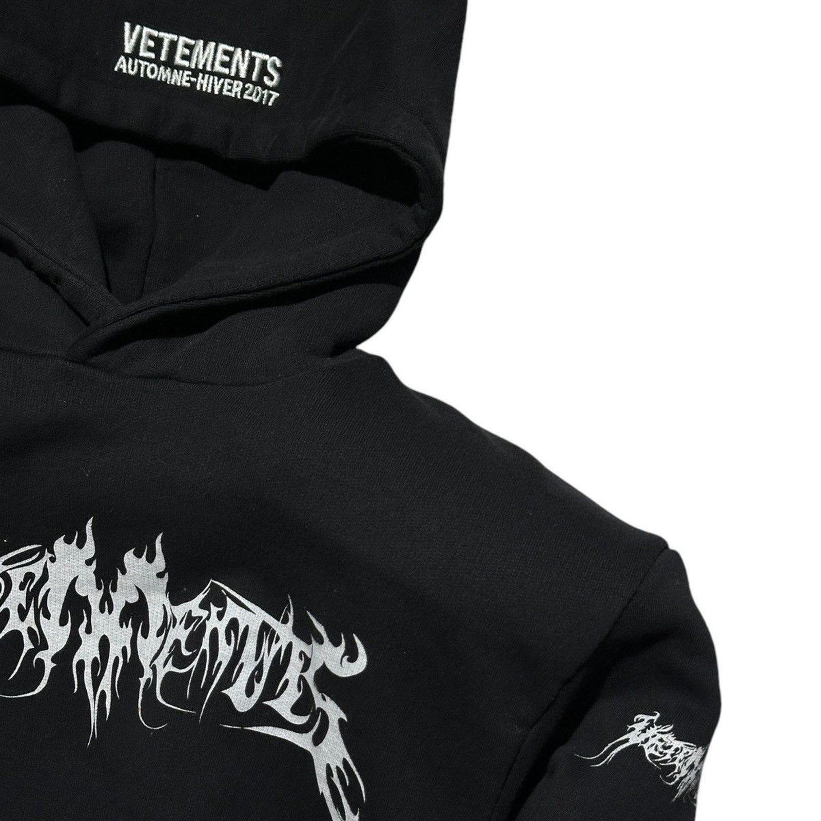 Total fucking darkness cropped shoulder pad hoodie