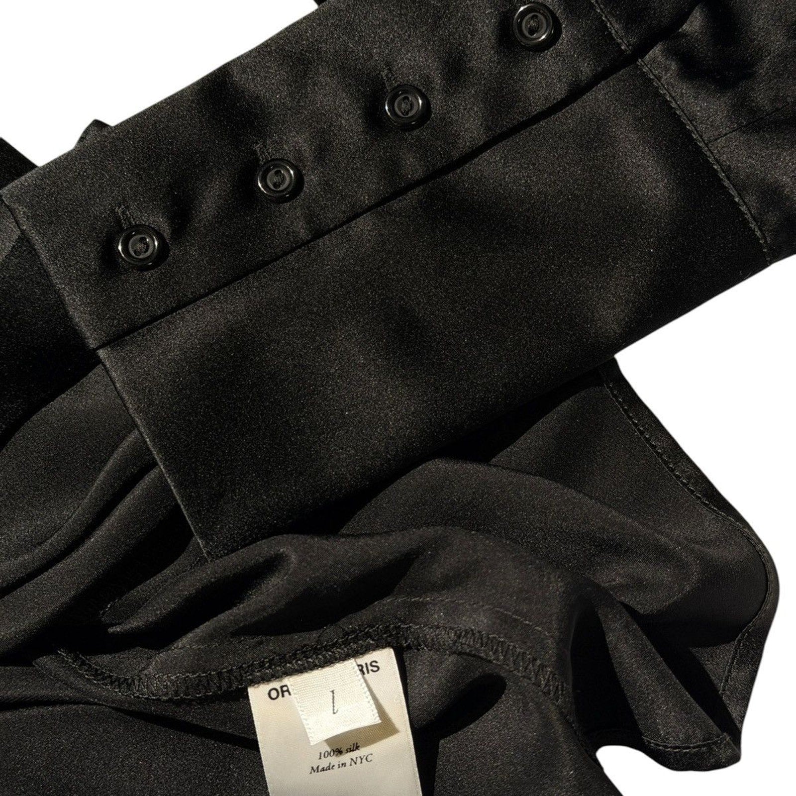 100% silk button down shirt